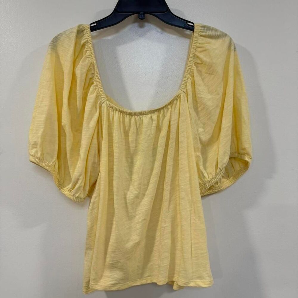 Old Navy Plus Women's Yellow Blouse XXL Cottagecore Soft Girl Square Neck New - Picture 3 of 5